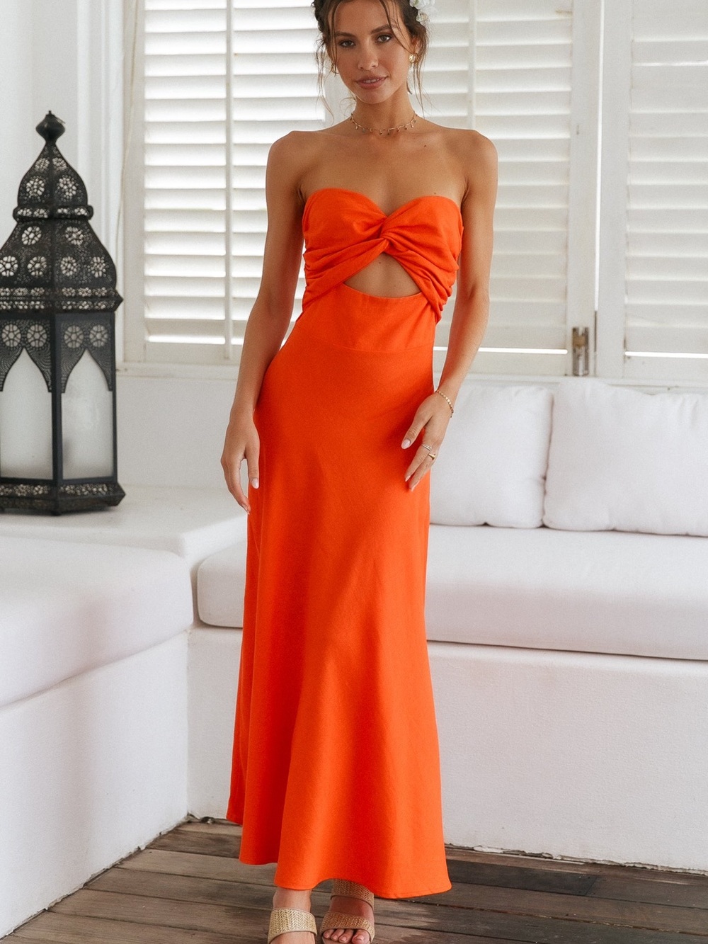 Fortunate One Glowing And Going Maxi Dress Orange Size S